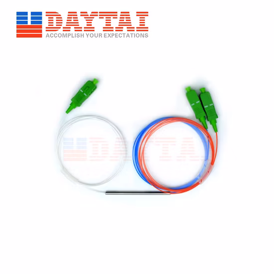 1310/1490/1550nm 1X2 0.9mm PLC スプリッター鋼管 FBT カプラー